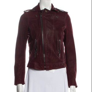 Like new-The Kooples Calf Leather Biker Jacket